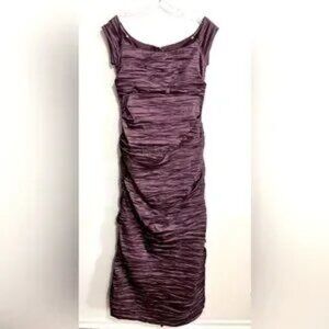 David’s Bridal Purple Ruched Full Length Gown Size 14
